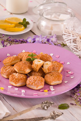 Puff pastries with custrad cream.