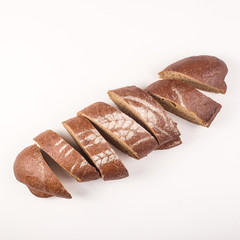 Fresh beautiful baking bread concept on white background