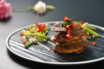 grilled meat with vegetables