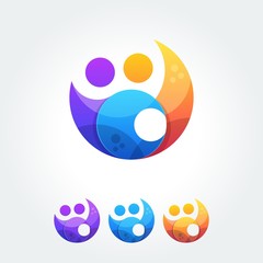 Business cooperation unity friends icon simple elements