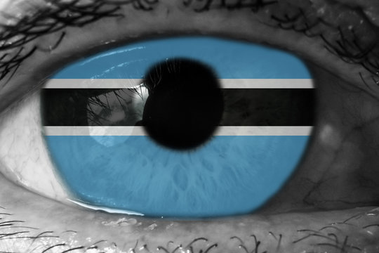Botswana flag in the eye