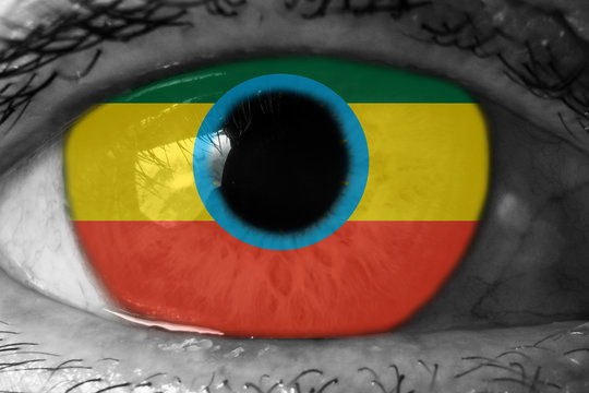 Ethiopia flag in the eye