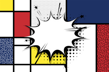 Comic text empty speech bubble pop art