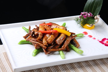 grilled meat and vegetables