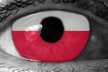 Poland flag in the eye