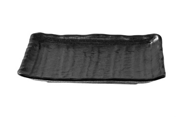 black plate isolated on white background with clipping path