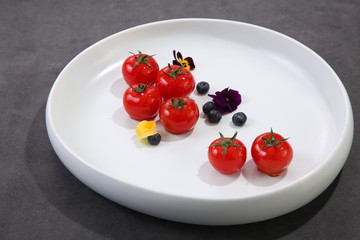 salad with cherry tomatoes and olives