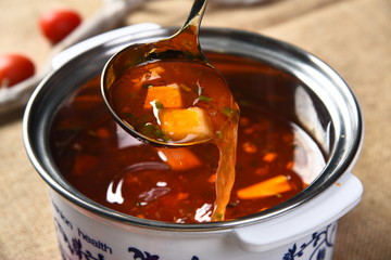 tomato soup in a pot