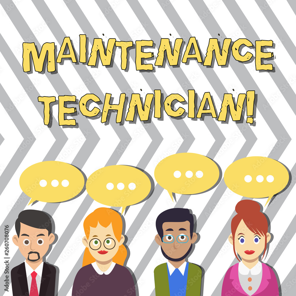 Poster conceptual hand writing showing maintenance technician. concept meaning troubleshoot and maintain pr