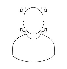 Biometric Face Recognition line Icon. Editable vector EPS.