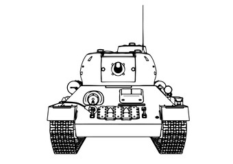 Obraz premium Russian tank sketch vector