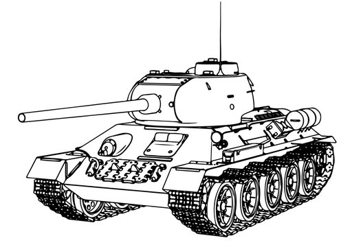 recommend clip art: Russian tank sketch vector