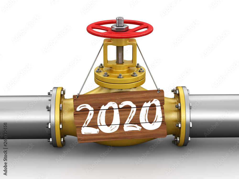 Poster pipeline with 2020. image with clipping path