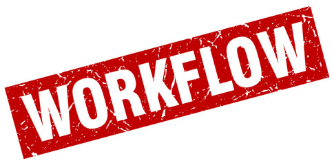 square grunge red workflow stamp