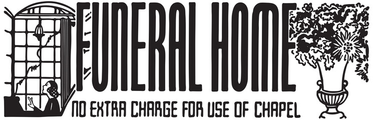 Funeral Home - Retro Ad Art Banner