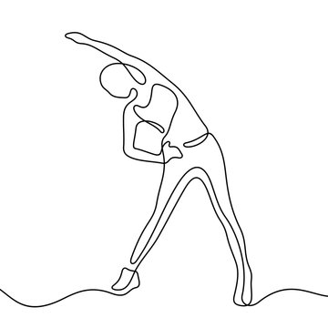 recommend clip art: Training woman continuous line vector illustration