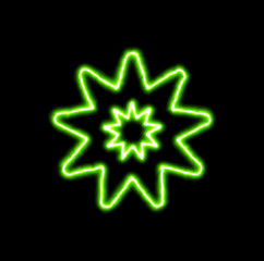 green neon symbol haykal