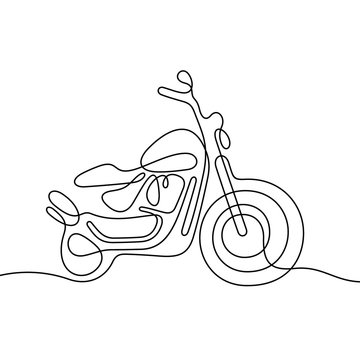 recommend clip art: Motorcycle continuous line vector illustration