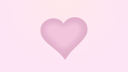Fototapeta na wymiar Pink heart is isolated on light pink background. One large, whole heart.