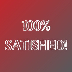 Conceptual hand writing showing 100 Percent Satisfied. Concept meaning Products and services surpass customer expectation Solid Colors of Red and Gray, Creating Lighter Shade in the Center