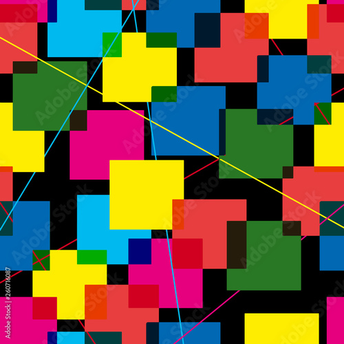 Colorful Abstract Pattern Of Multi Colored Squares Stock