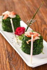 canapes with salmon and caviar