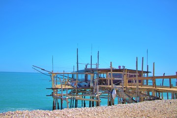 Panoramic view of an Ancient fishing machine called 