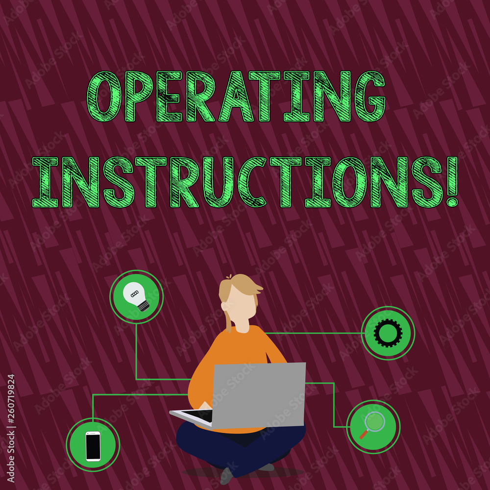 Poster handwriting text operating instructions. conceptual photo full information on how something should b