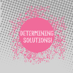 Text sign showing Determining Solutions. Business photo text identifying business needs and determining solutions Disarrayed and Jumbled Musical Notes Icon Surrounding Blank Colorful Circle