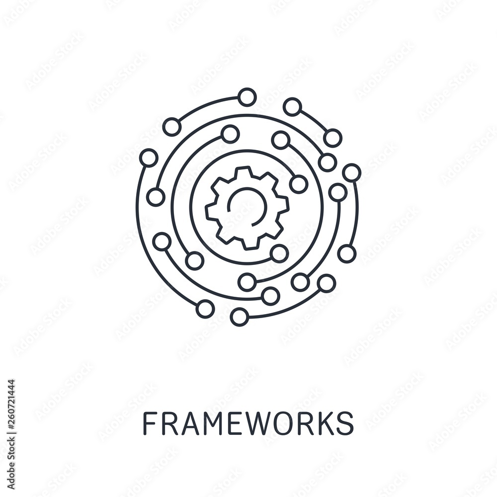 Poster framework. vector linear icon.