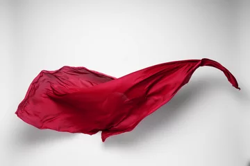 Behangcirkel abstract red fabric in motion © Yurok Aleksandrovich