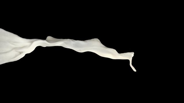 3D animation of a milk flow with alpha channel 