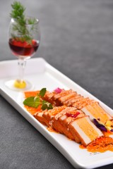 salmon and salad