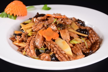 grilled meat and vegetables