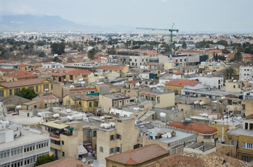 Fototapeta na wymiar Roofs in Nicosia. City View. Old Town. Cyprus