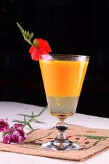 glass of red cocktail