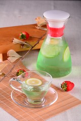 cup of tea on wooden table
