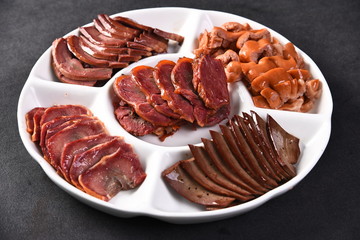 dried dates on white background