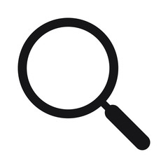 Magnifying glass icon, vector magnifier or loupe sign. Search icon. 