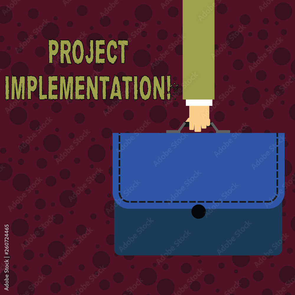 Poster conceptual hand writing showing project implementation. concept meaning phase where visions and plan