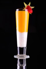 glass of wine and bottle on white background