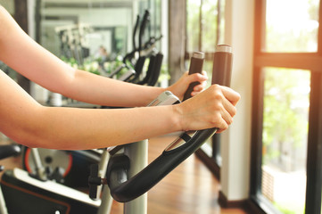 working out at gym