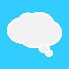 White replica or speech bubble template isolated on blue background.