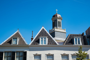 tower of Hartebrug Church, Leiden, The Netherlands