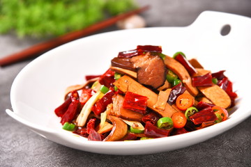 salad with meat and vegetables