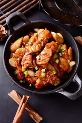 fried chicken with vegetables