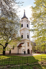 Novi Sad, Serbia - April 06, 2019: Church Nikolajevska Porta at Novi Sad in Serbia. The Nikolajevska church is the smallest Orthodox church in Novi Sad. The church dates from the thirties of the 18th.