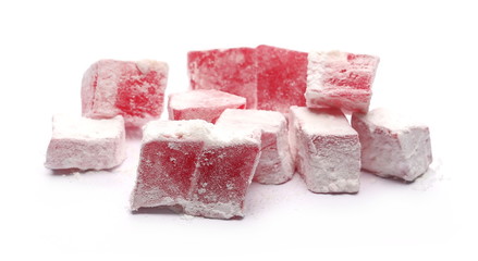Turkish delight isolated on white background