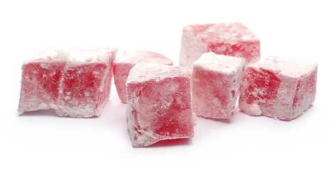 Turkish delight isolated on white background