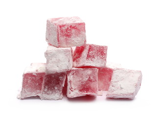 Turkish delight isolated on white background